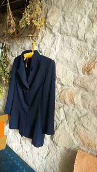 Blazer  vintage "Maja" azul escuro 100% poliester.