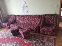 Sofa rozkładana fotele i pufy