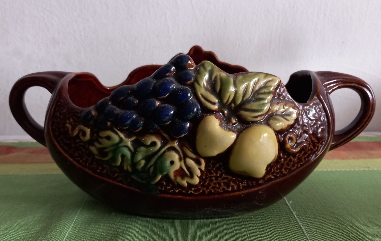 Zestaw wazonu i żardiniery ceramicznej Piaseczno PRL