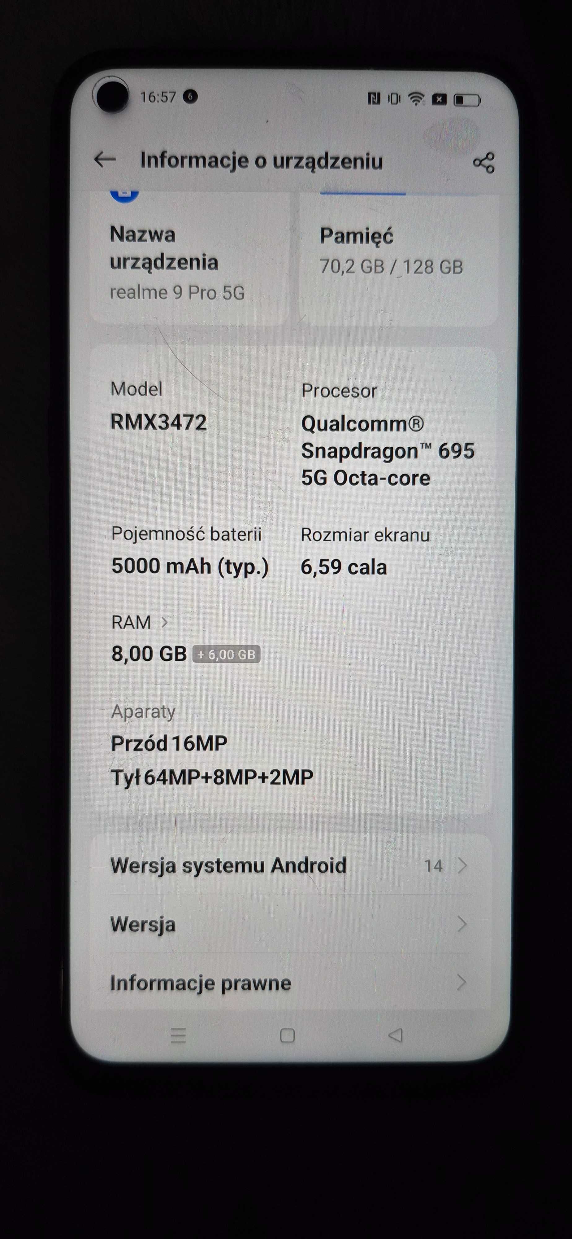 Realme 9 pro 5G 128 GB butelkowa zieleń