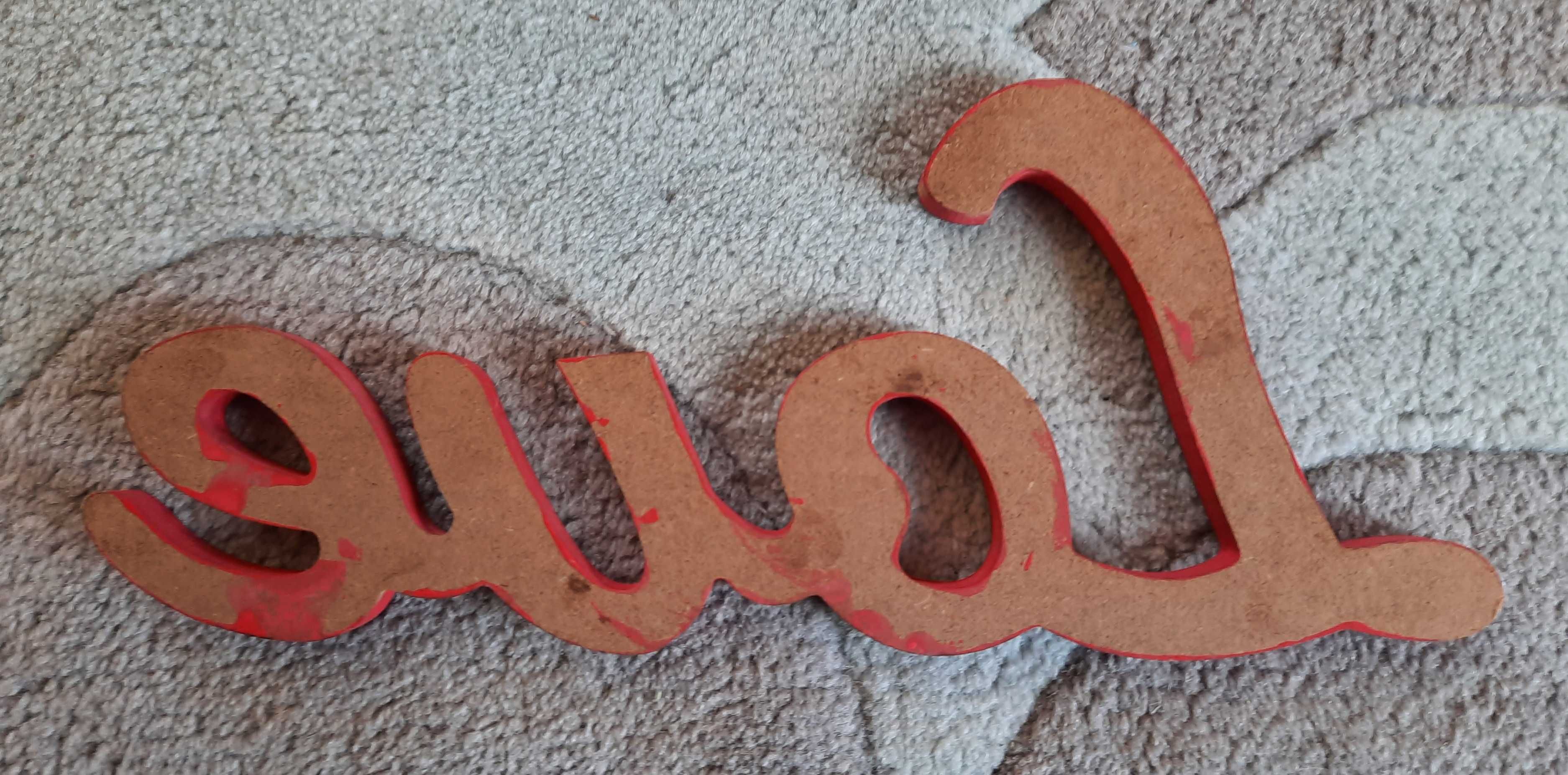 Napis "Love" do pomalowania przyklejenia powieszenia mdf