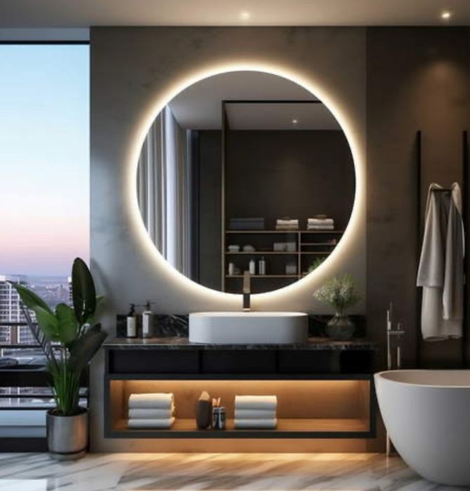 Lustro LED łazienkowe 60x60 cm  z podświetleniem lustro led łazienka