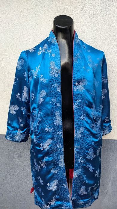Kimono vintage, reversível em cetim