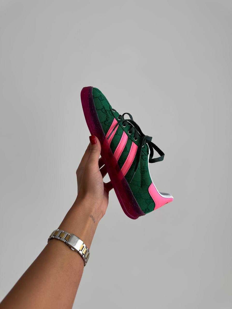 Женские кроссовки Adidas Gazelle Green Pink 36-40 Новинка Весны! Топ