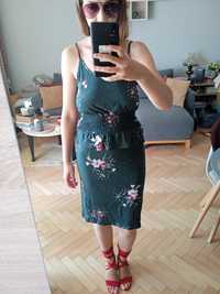 Sukienka Bodyflirt zielona w kwiaty S