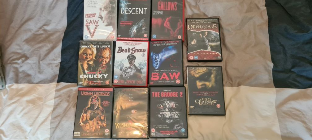 Dvds de terror colecao, praticamente novos em ingles