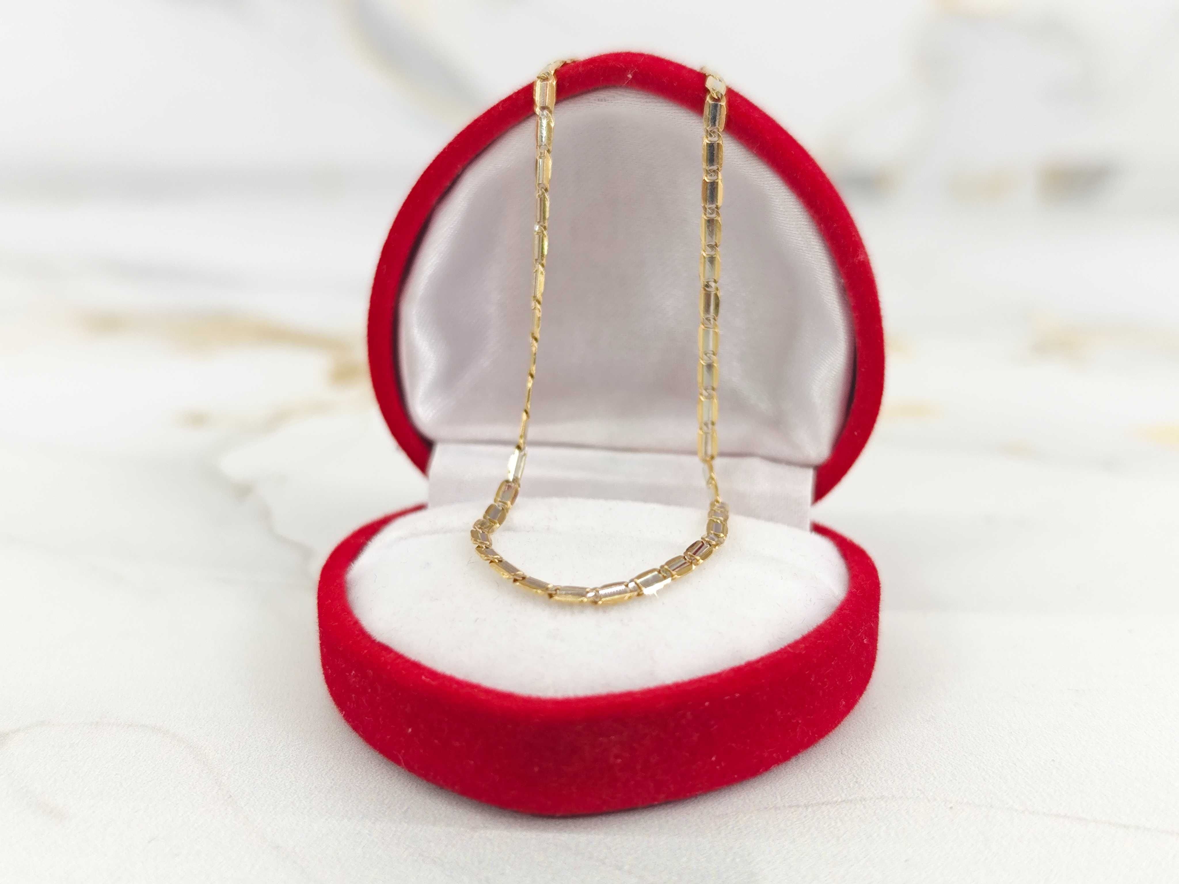Bransoletka ze złota 585 ze wstawkami z białego złota 18,5cm 1,68g