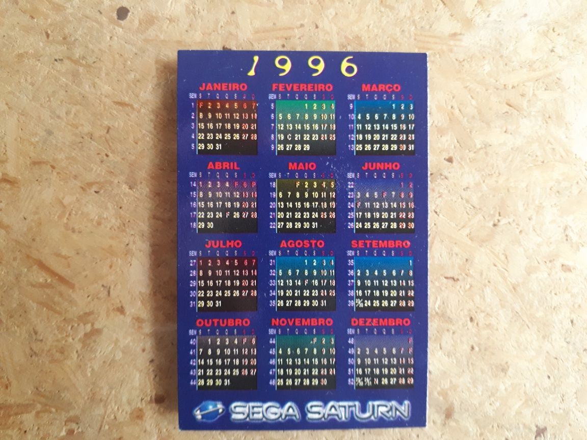 Calendário Sega Saturn (1996, original, raro)