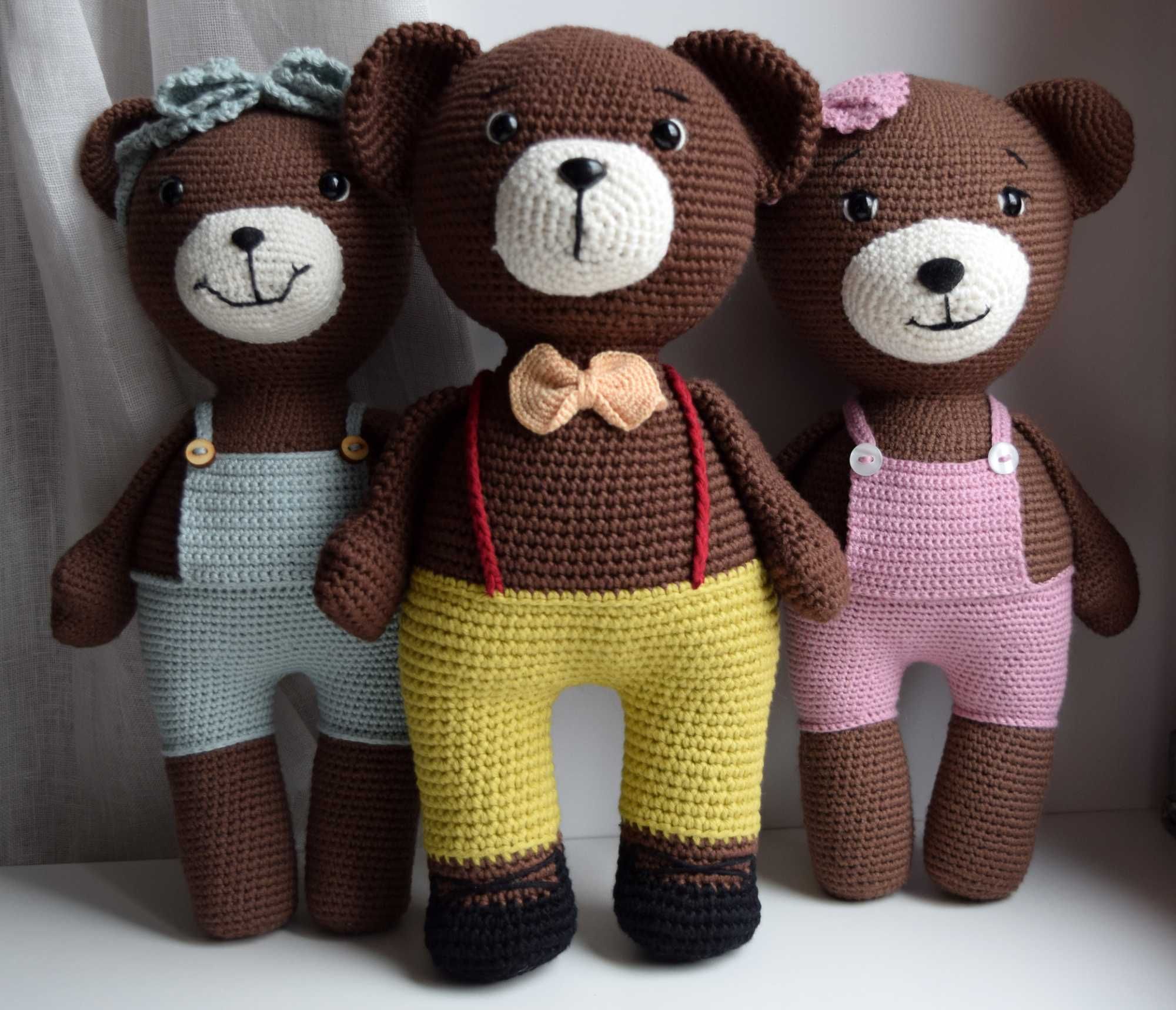 Bawełniany miś, przytulanka, maskotka, amigurumi handmade na szydełku