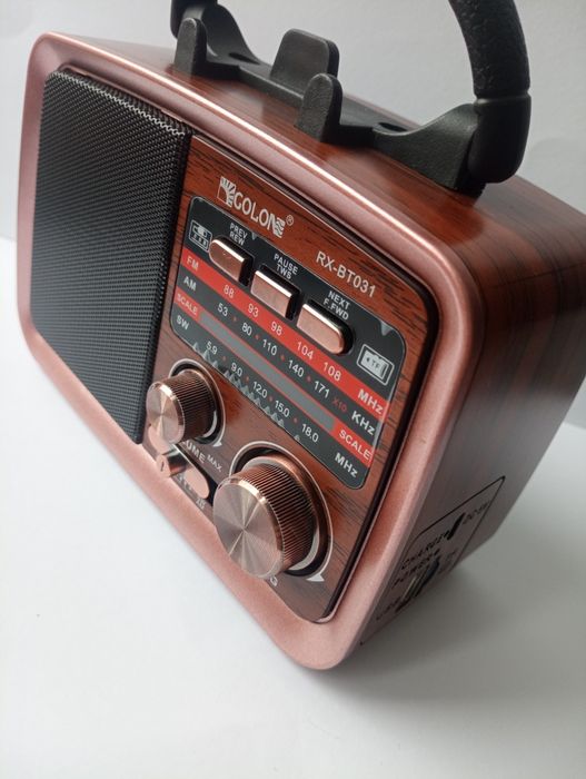 Radio vintage retro akumulator prąd baterie głośnik bluetooth karta sd