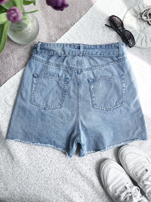 Jeansowe spodenki krótkie z lampasami wysokim stanem scotch & soda 25