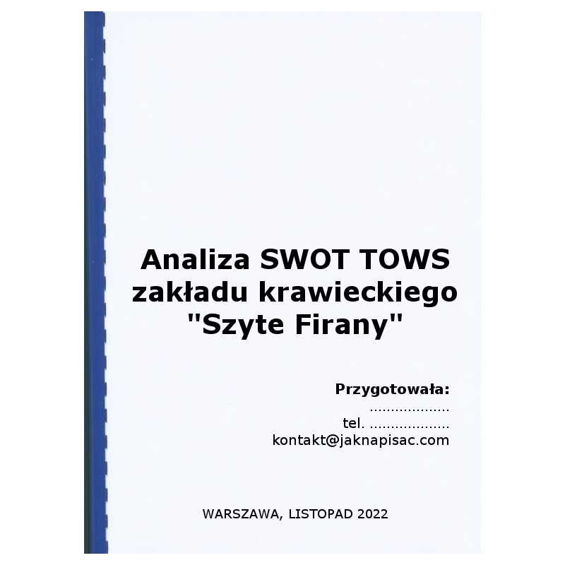 Analiza SWOT TOWS zakładu krawieckiego