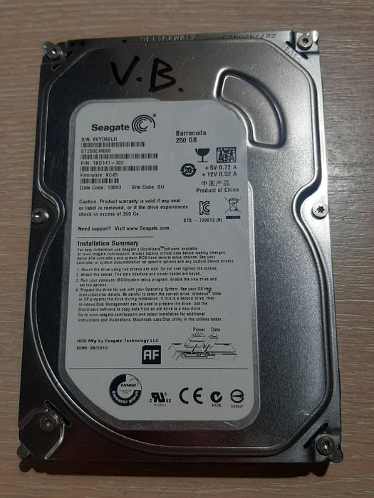 АКЦІЯ! ГАРАНТІЯ! Жорсткі диски Sata. HDD 3,5", 250Gb. Кількість!