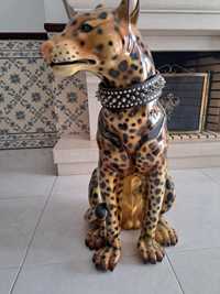 Leopardo grande em cerâmica