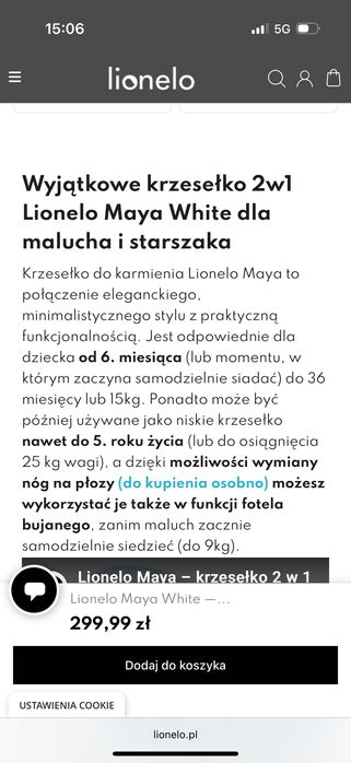 Krzesełko do karmienia Lionelo