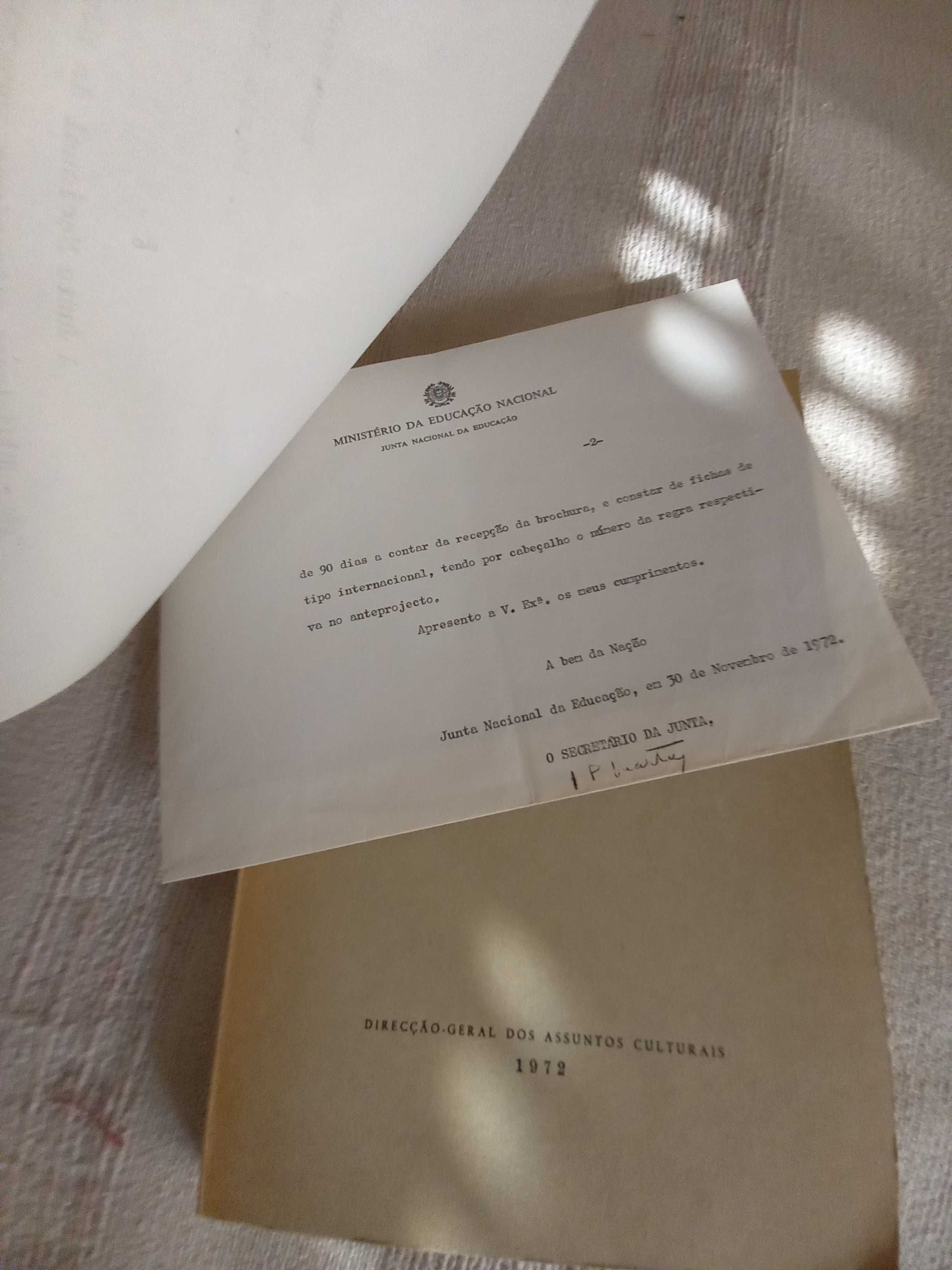 Regras Portuguesas de catalogação livro de 1972 anteprojecto