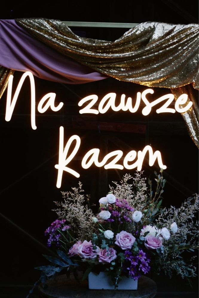 Neon ledon na wesele Na zawsze Razem