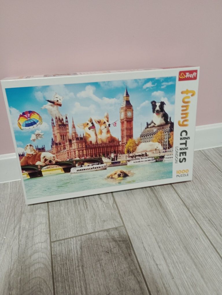 Puzzle Trefl 1000 psy w Londynie Funny Cities Londyn j.nowe