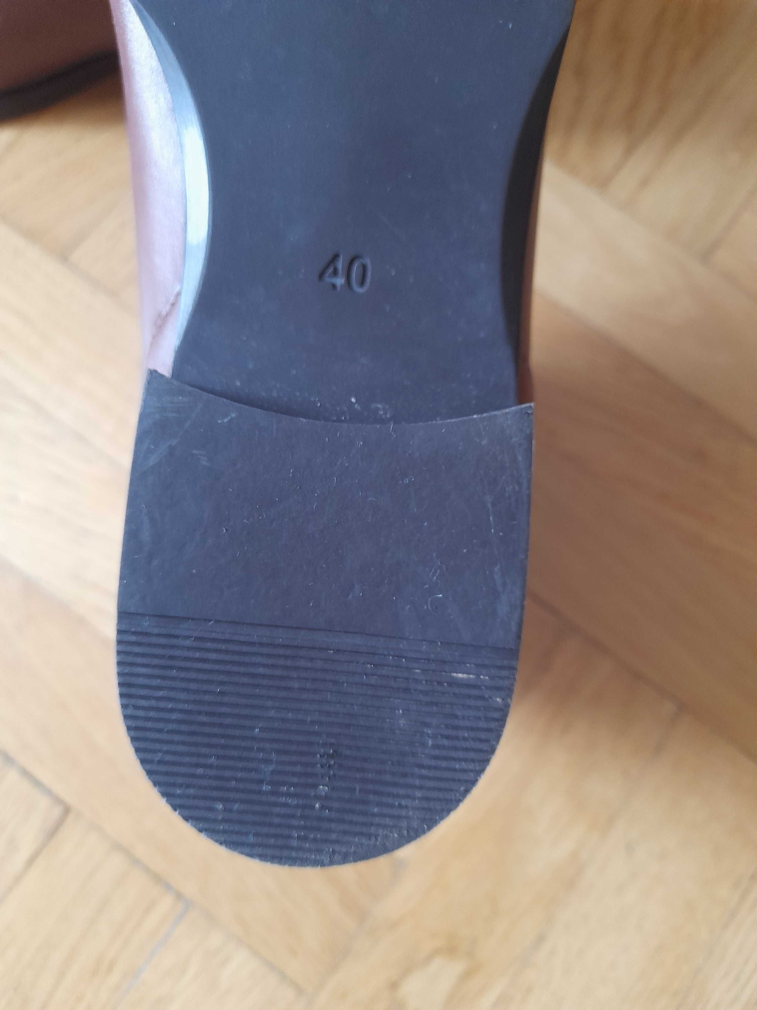 Buty szyblety damskie brązowe, krótkie botki marki ESPRIT rozmiar 40