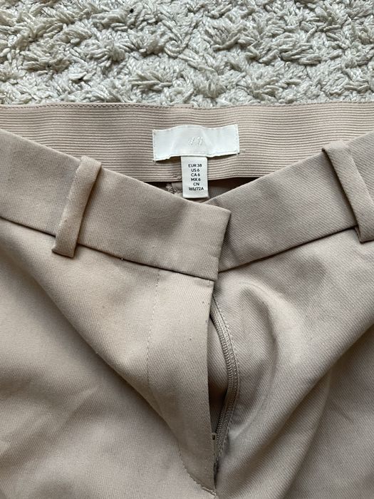 H&M spodnie klasyczne/cygaretki, rozmiar M/38, beżowe, klasyka