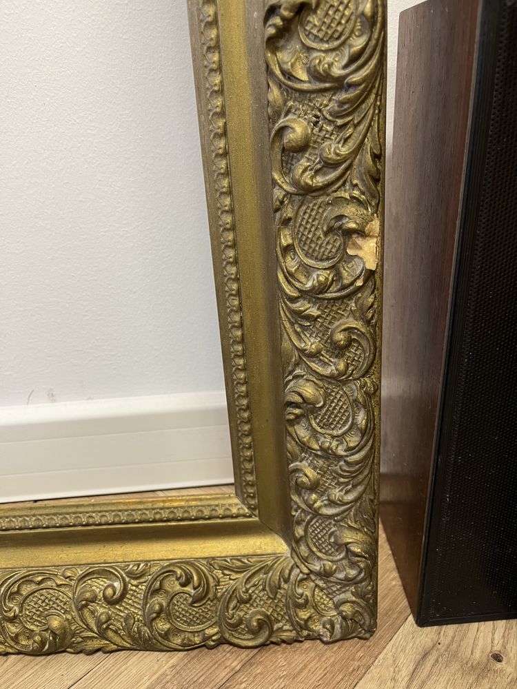 dekoracja duża rama pod lustro drewniana zdobiona vintage