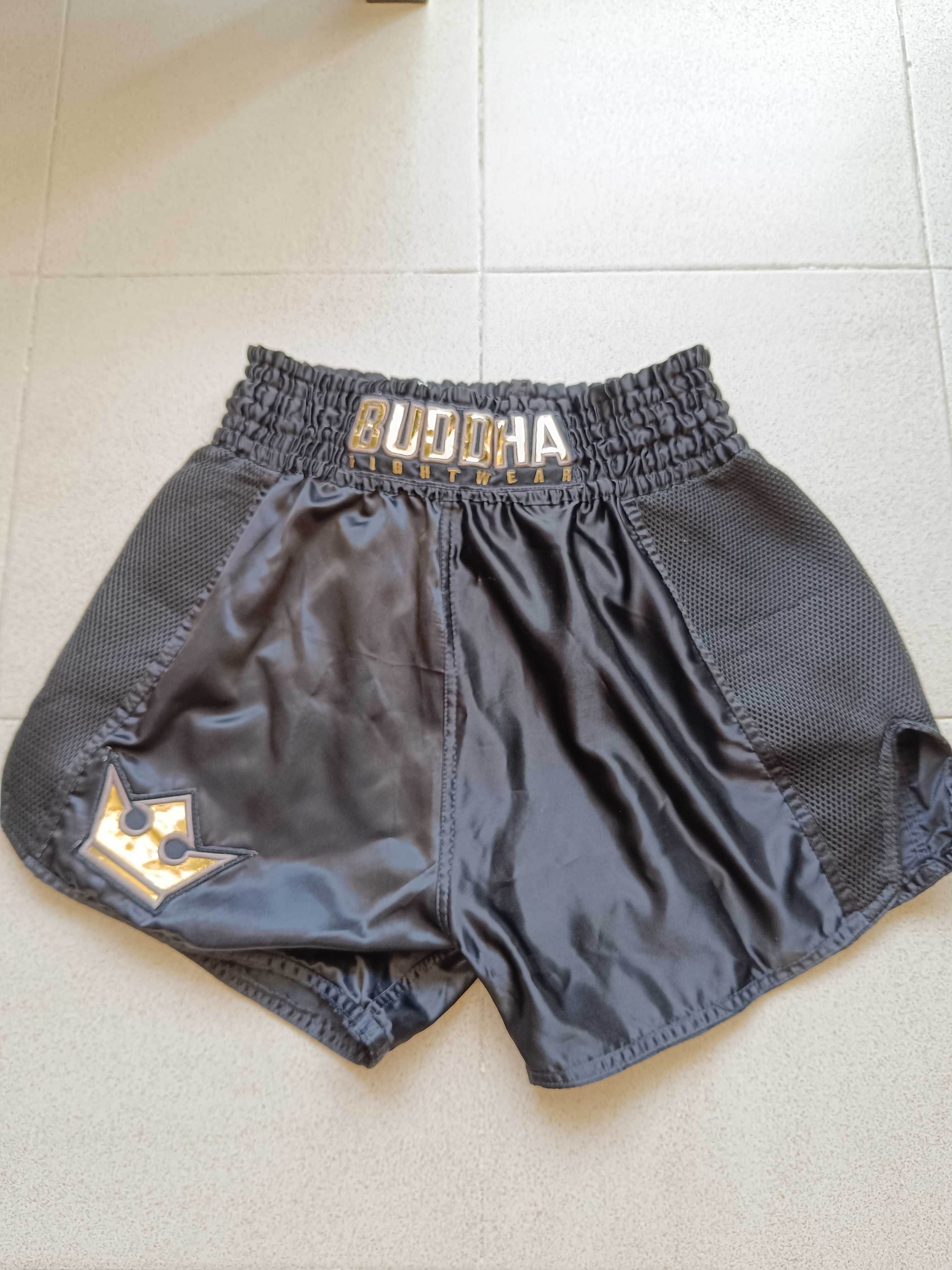 BUDDHA calça muay thai kick boxing retro premium preta tamanho xl