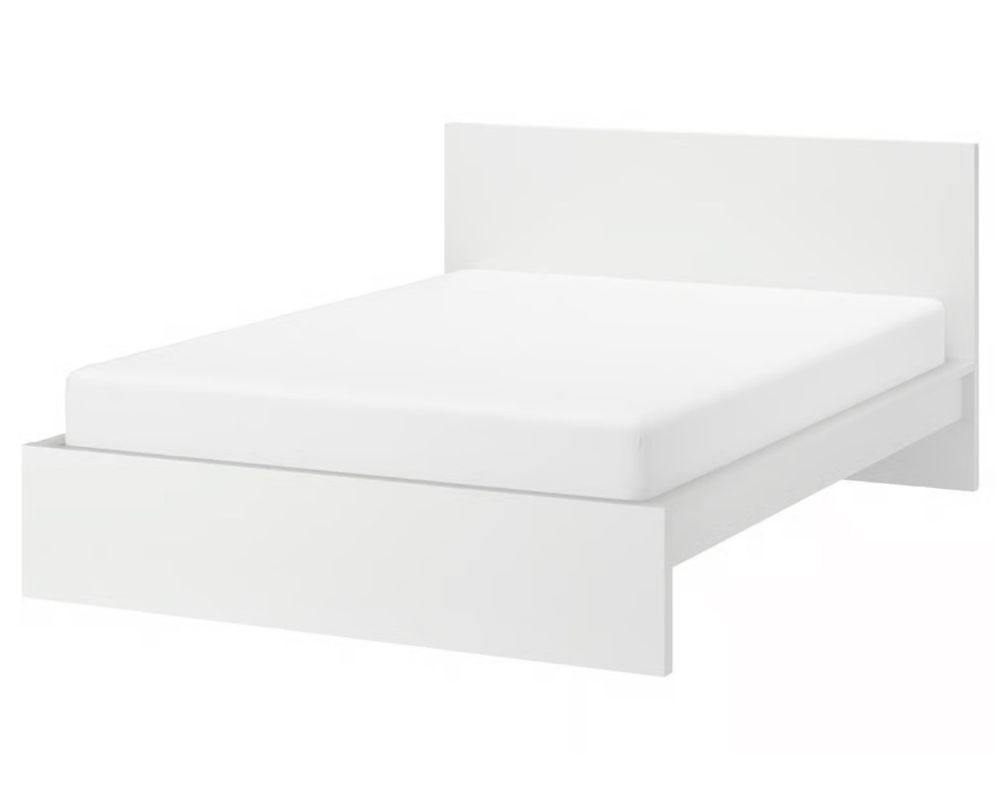 Lozko Malm ikea 140 zaglowek wysoki bialy, stan bdb