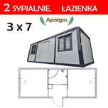 Kontener Mieszkalny 7 x 3 Dwie Sypialnie Kuchnia i Łazienka