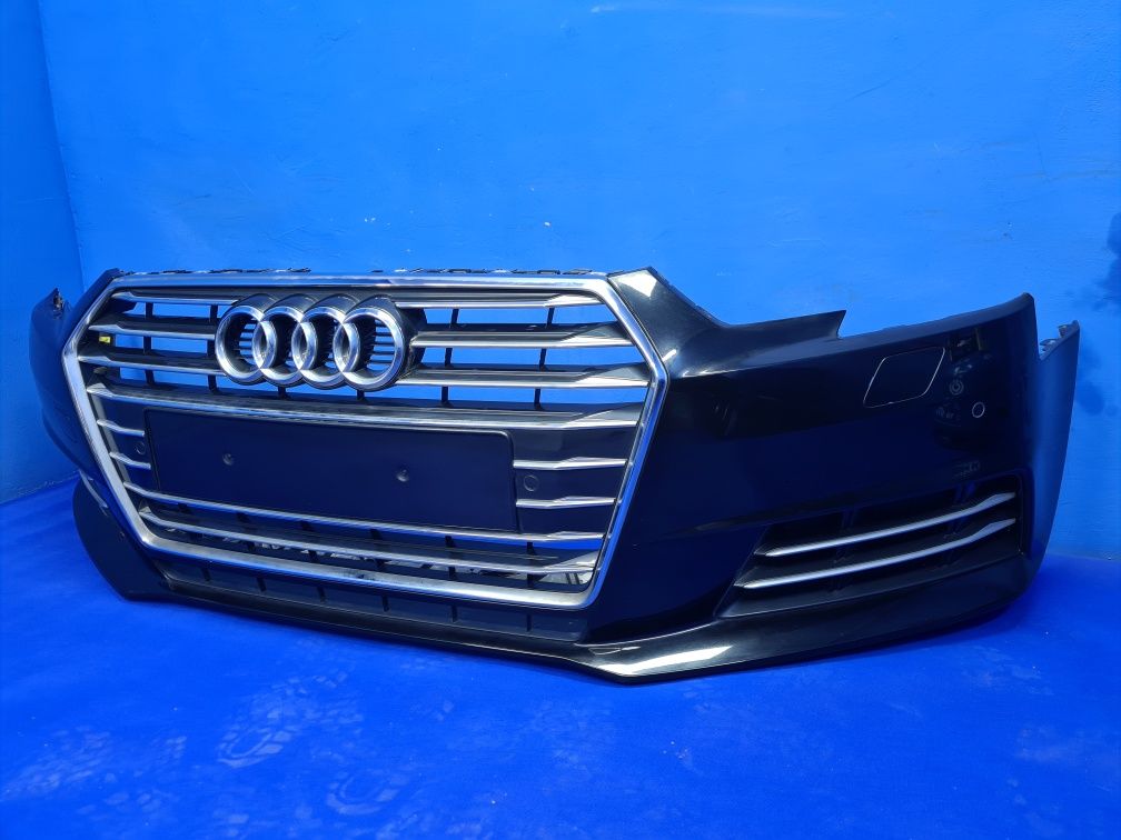 KOMPLETNY ZDERZAK przedni pdc AUDI A4 B9 8W przód oryginał LY9T CHROM