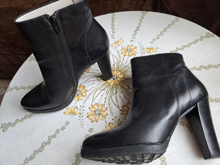 Черевики ботильйони напівчоботи чоботи minelli шкіряні на каблуку