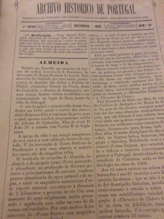 Um pouco de história antiga...1889. A Villa de Almeida