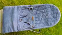 Leżaczek bujaczek BabyBjorn niebieski jeans zadbany
