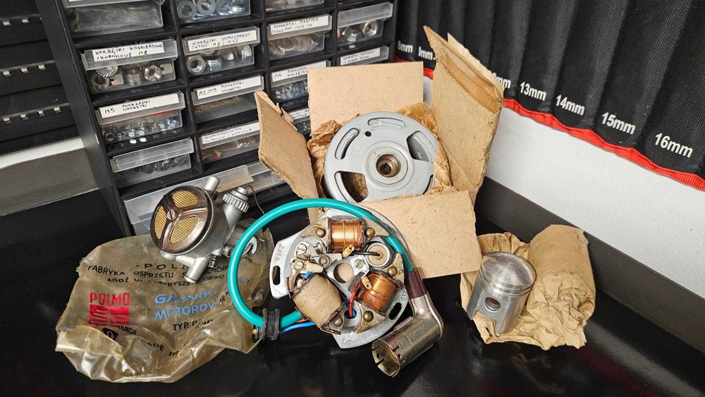 NOWE ZMD Magneto ZAPŁON Gaźnik Romet KOMAR Motorynka Ryś Żak NOWE PRL