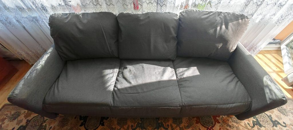 NOWA Sofa 3-osobowa, ciemnoszara, 180 cm, tapicerowana możliwy transpo