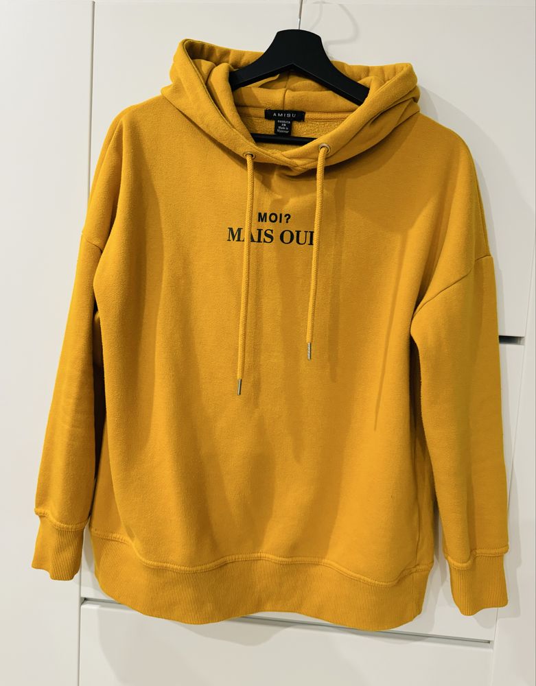 Bluza z kapturem rozmiar XS (S/M) w kolorze musztardowym