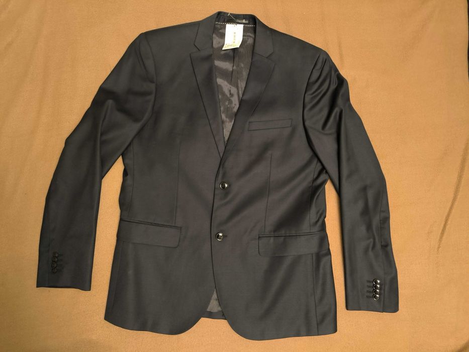 Піджак чоловічний H&M 52 M чорний 100% wool Regular fit