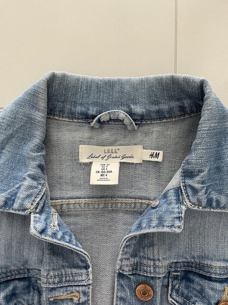Jeansowa kurtka H&M idealna 34 niebieska