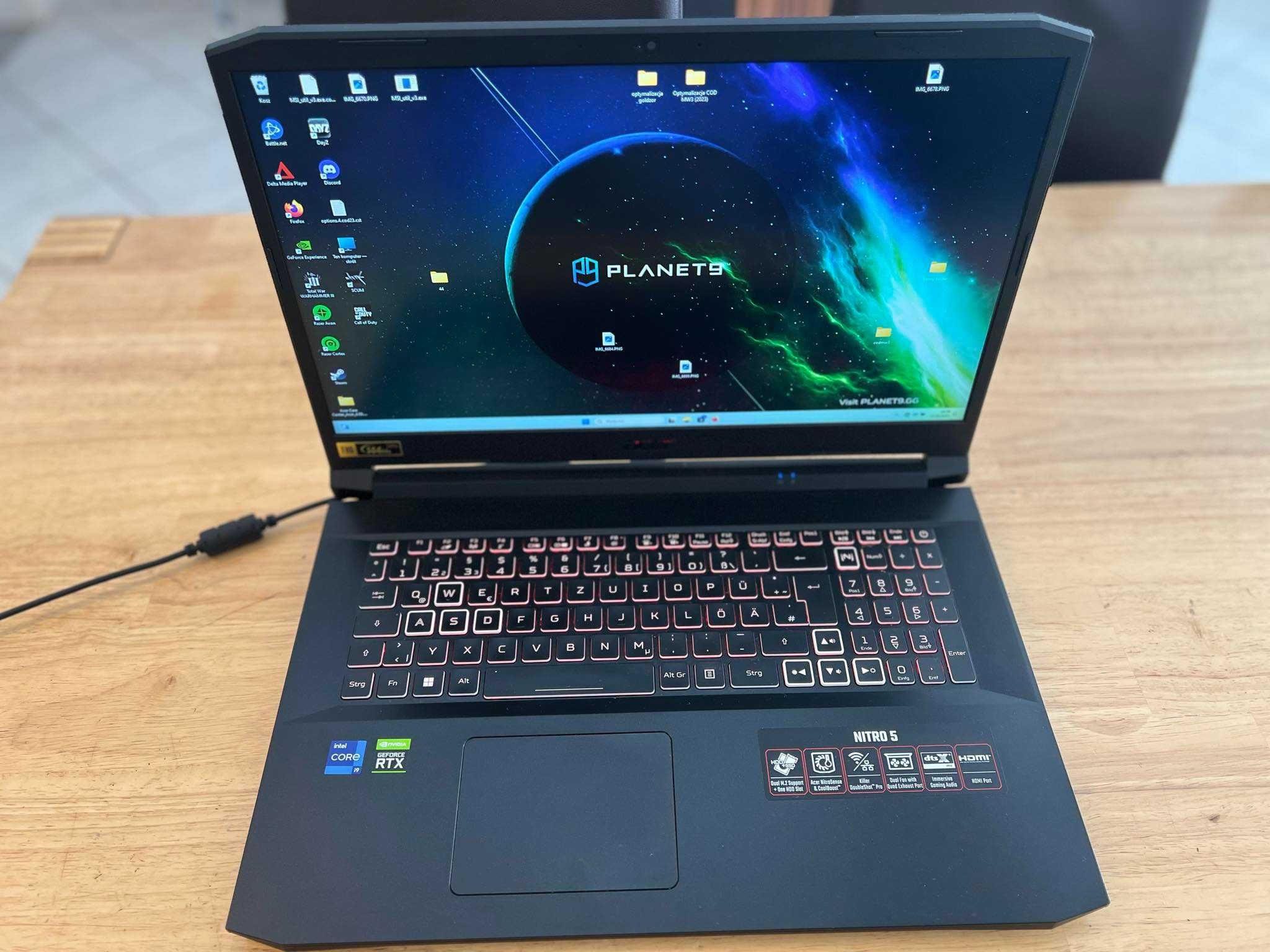 Świetny laptop gamingowy Acer Nitro 5, i9 rtx3060