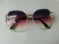 Okulary przeciwsłoneczne cyrkonie Glamour glam damskie