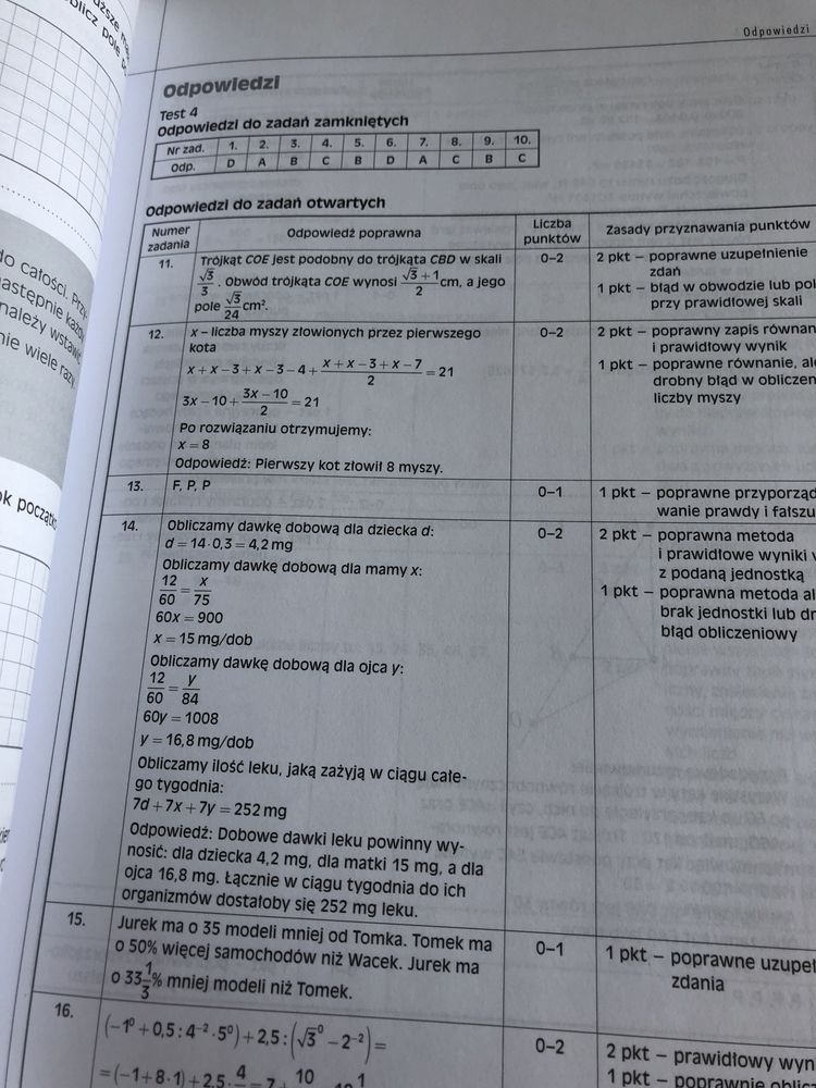 Matematyka testy 7/8 klasa szkoła podstawowa