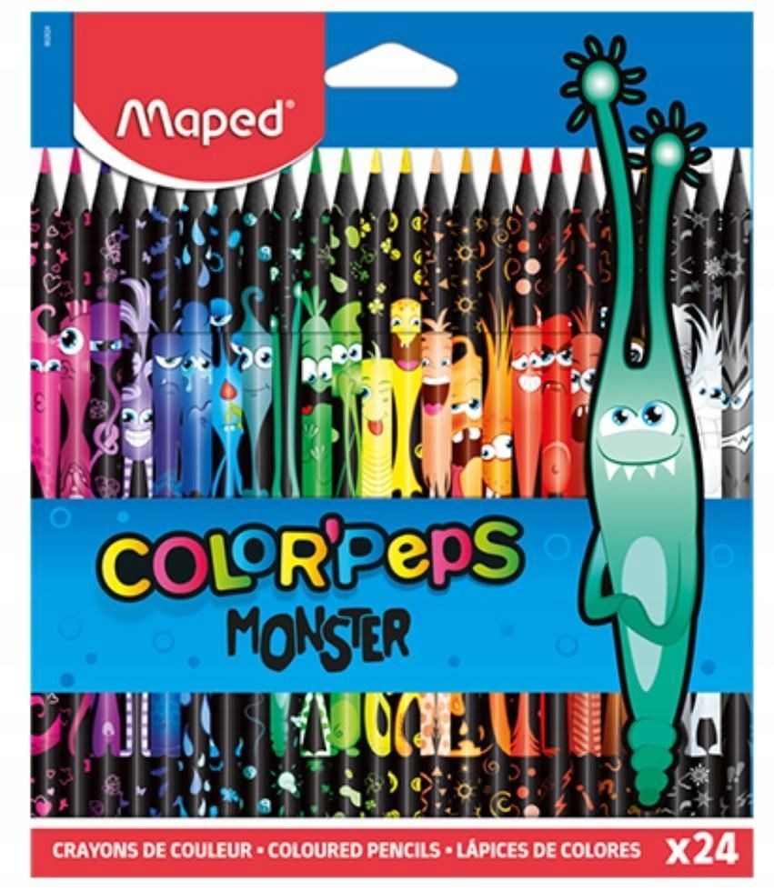 Kredki Colorpeps Monster Trójkątne 24 Kol Maped