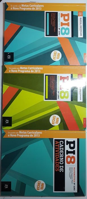 Pi 8 Matemática - manuais e cadernos de atividades-NOVOS