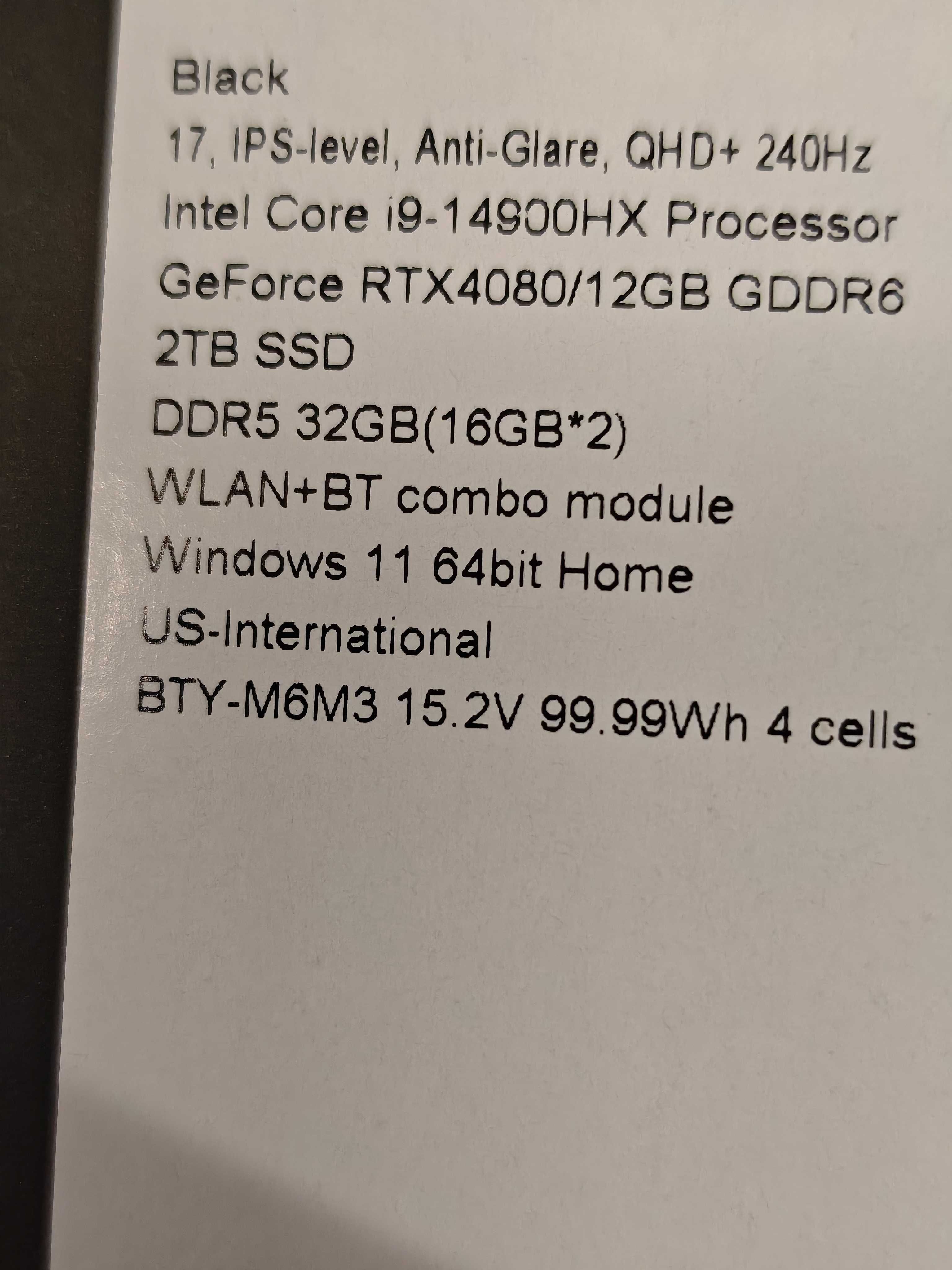 Laptop Msi Ge78 z rtx 4080