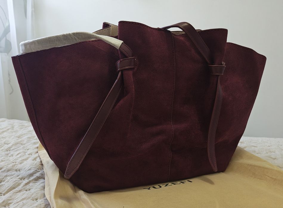 Nowa torebka Yuzefi large kolor bordowy zamszowa