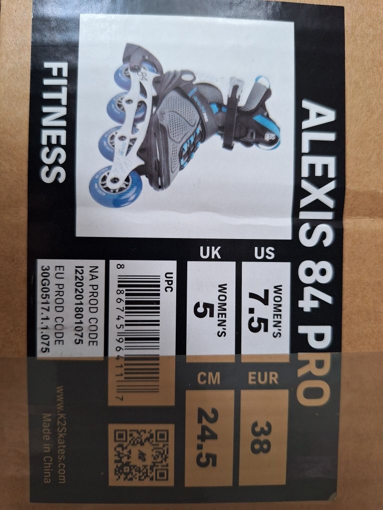 NOWE rolki K2 ALEXIS 84 PRO FITNESS rozmiar 38