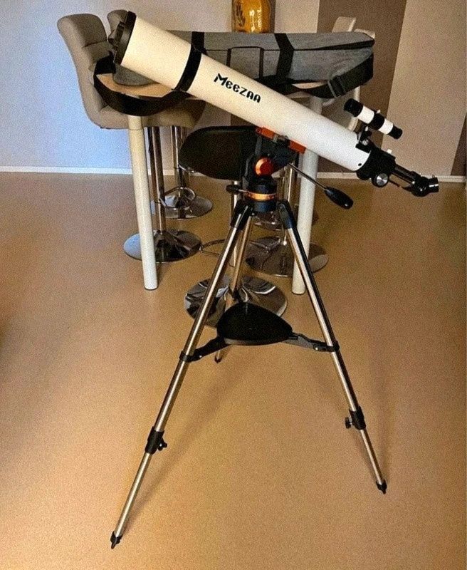 Teleskop astronomiczny z wyciąganym statywem ze stali nierdzewnej