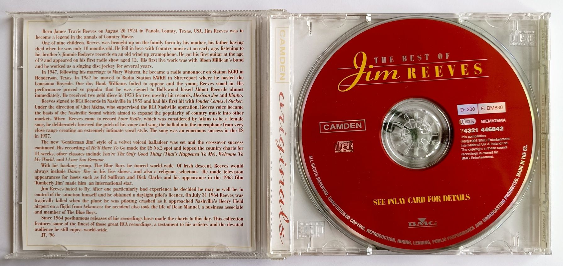 Jim Reeves The Best Of 1996r