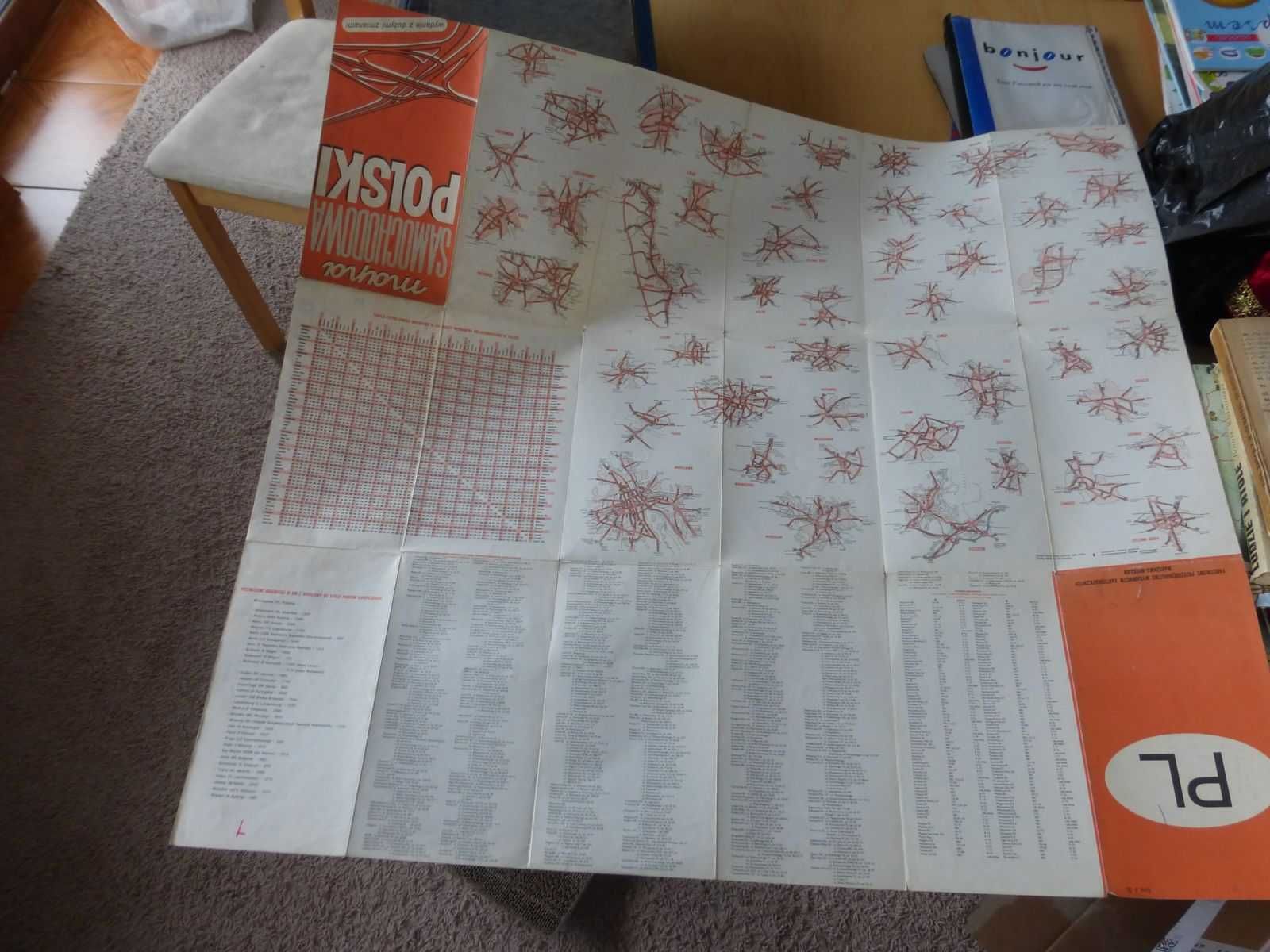 Mapa samochodowa Polski. rok 1983