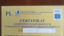 Użyczę Certyfikatu Kompetencji Zawodowych na Przewóz Rzeczy Krajowy