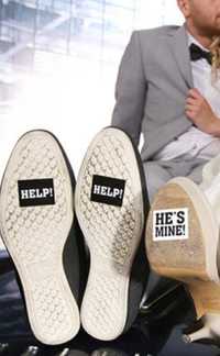Naklejki na buty help ślub